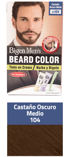 Bigen Men's Beard Color Castaño oscuro medio